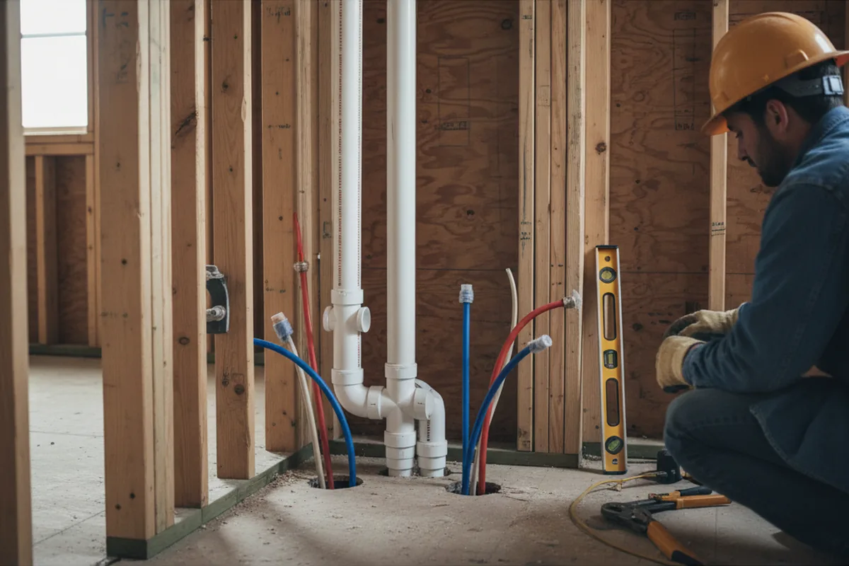 Drain and supply rough-in during Garbage Disposal Repair in Belleville